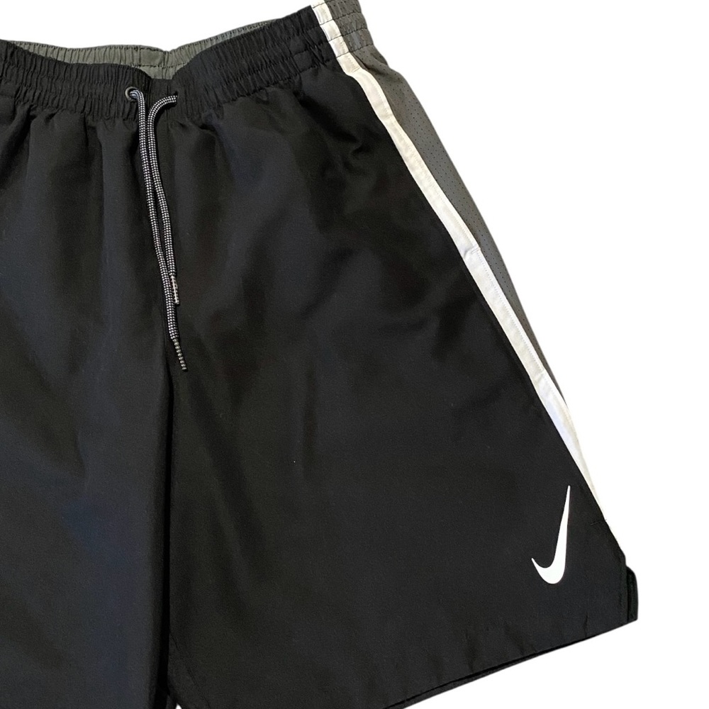 Nike Mens Swim Shorts Size Small Lined Black Gray White